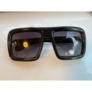 Oversized Punk Sunglasses - Black Goggle Sun Glasses